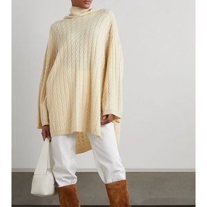 TOTEME Cable Knit wool and cashmere blend turtleneck sweater